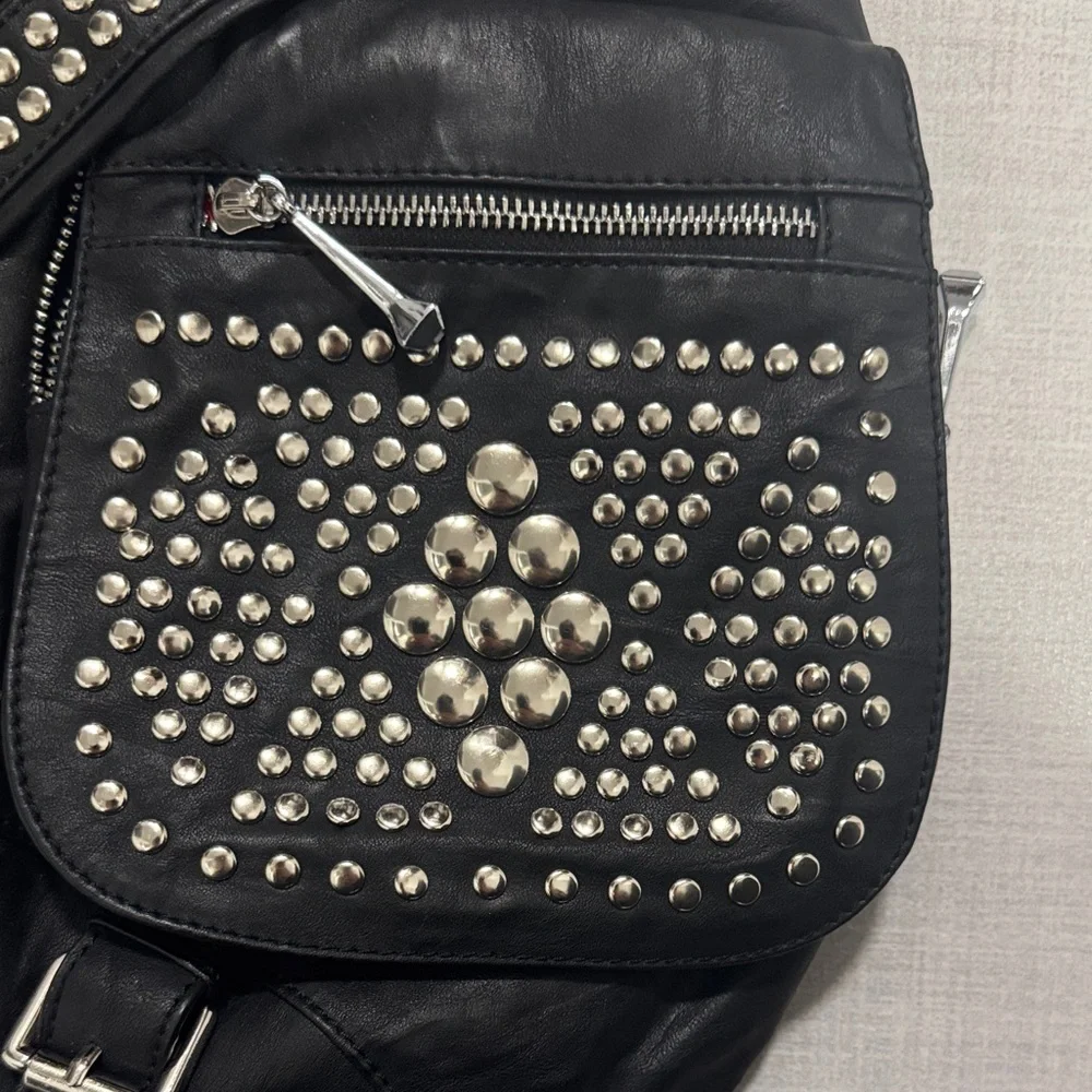 Black Studded Crossbody Bag - Picture 5 of 12